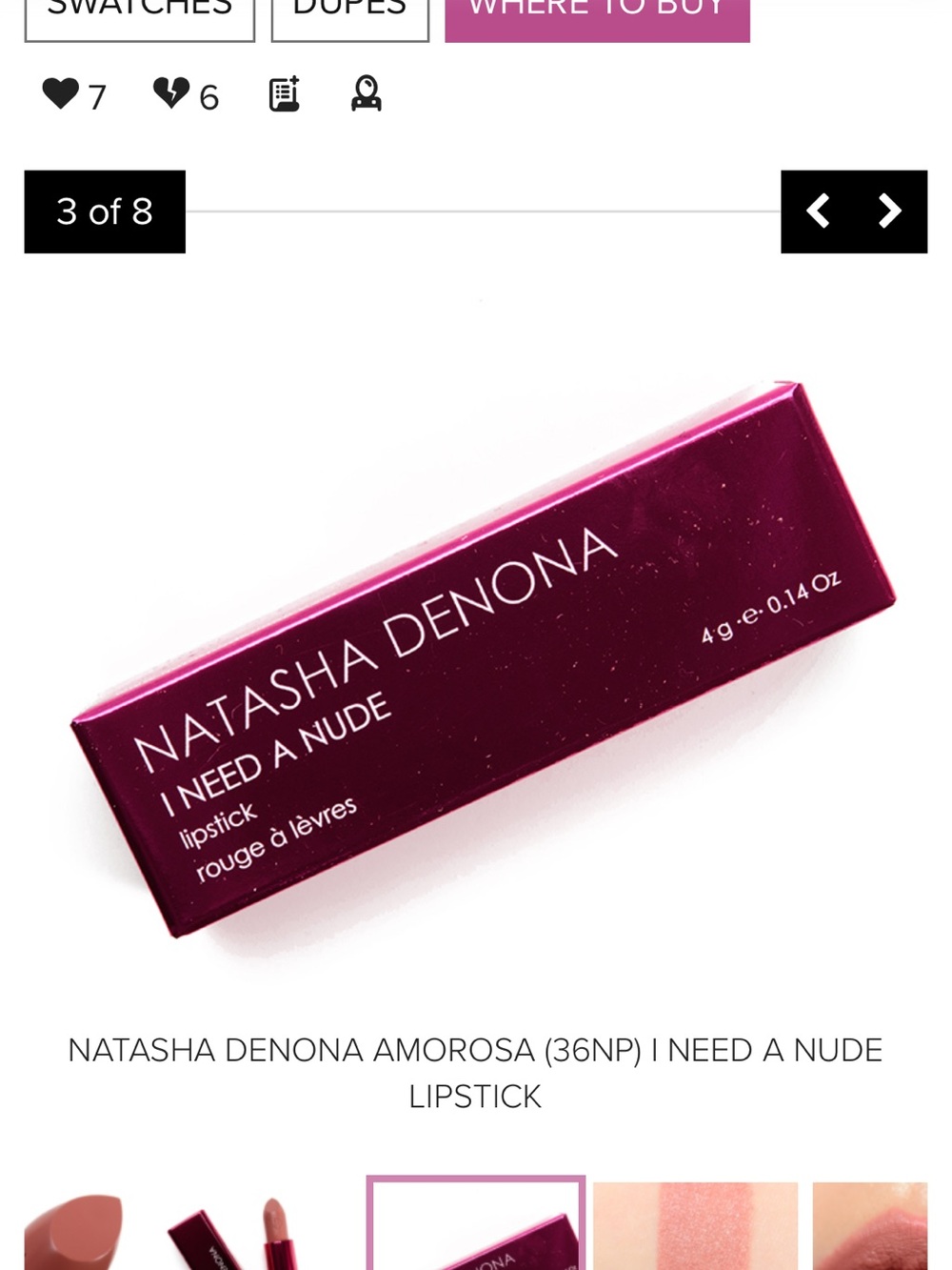 Natasha Denona Nude Pink-Amorosa Cream Lipstick - Picture 3 of 7